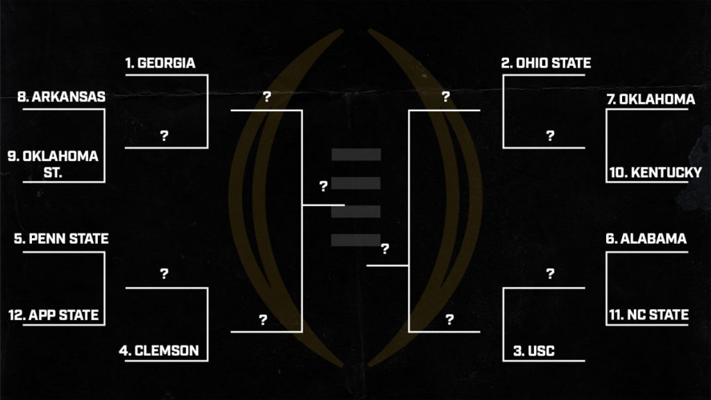 App state in the college football playoff our mock 12 team bracket