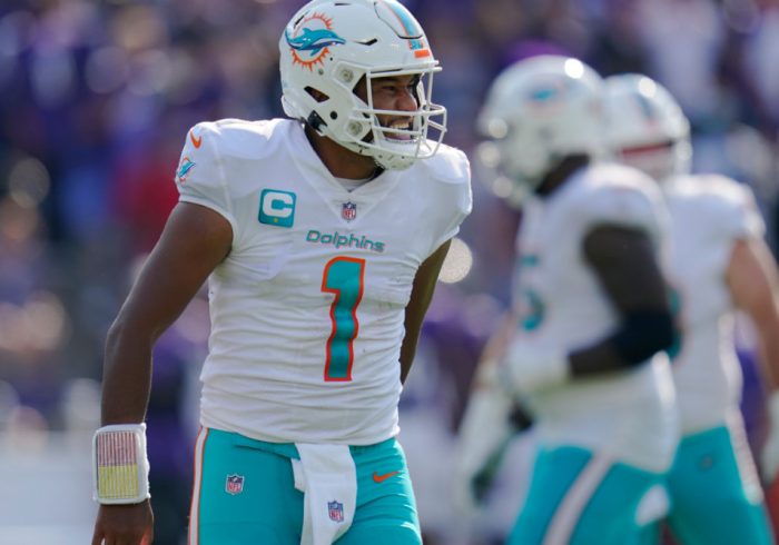 Dolphins’ Tua Tagovailoa Reacts to Six-Touchdown Performance