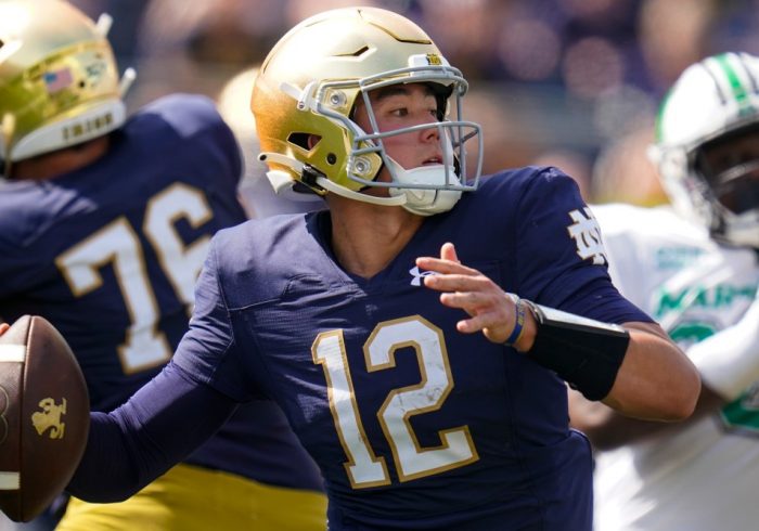 Notre Dame QB Buchner Likely Out for Rest of 2022 With AC Sprain