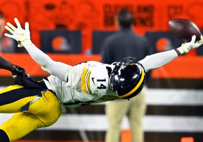 Steelers’ George Pickens Reaches Back for OBJ-Esque Grab