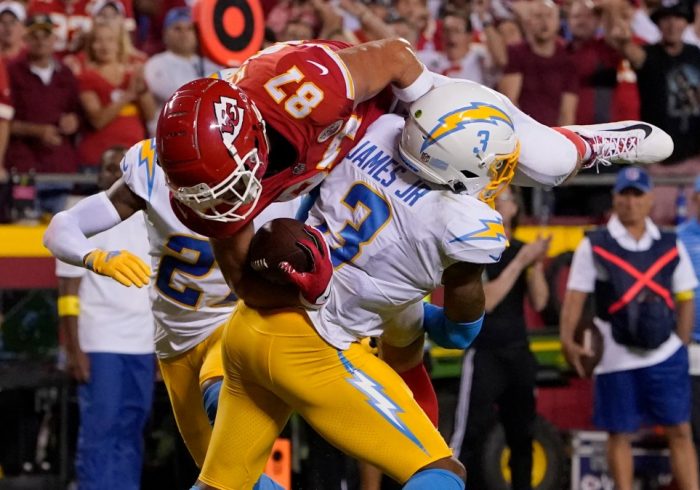 Travis Kelce Reveals What Derwin James Said to Him After Body Slam