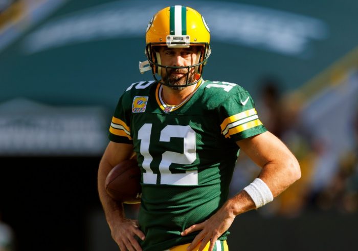 Aaron Rodgers Seemingly Curses at Packers Center vs. Patriots (Video)