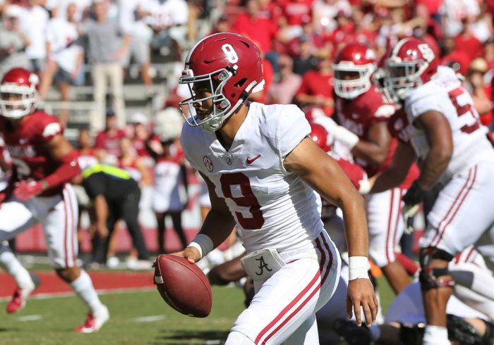 Alabama's Bryce Young Heads to Locker Room With Apparent Injury