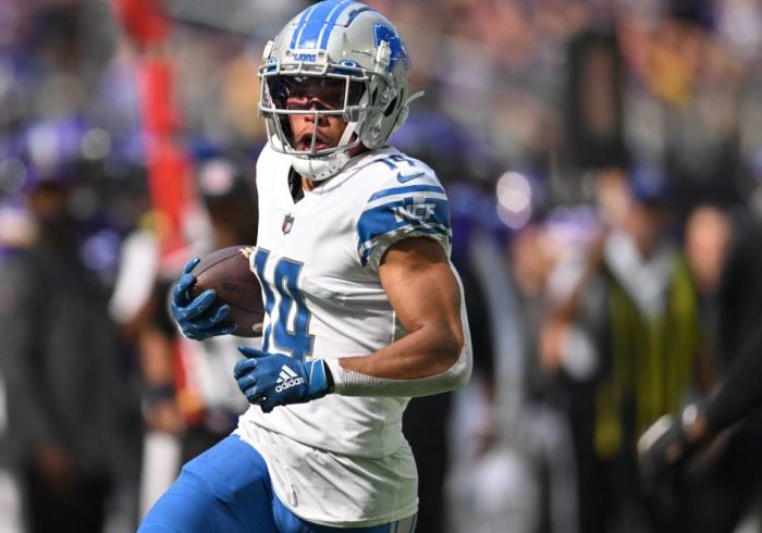 Lions Wide Receiver Amon-Ra St. Brown Active in Game vs. Patriots