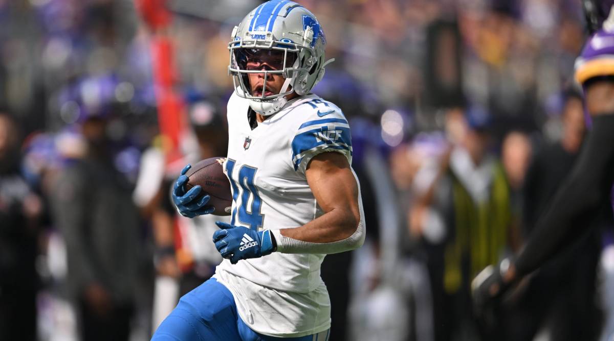 Lions Wide Receiver Amon-Ra St. Brown Active in Game vs. Patriots