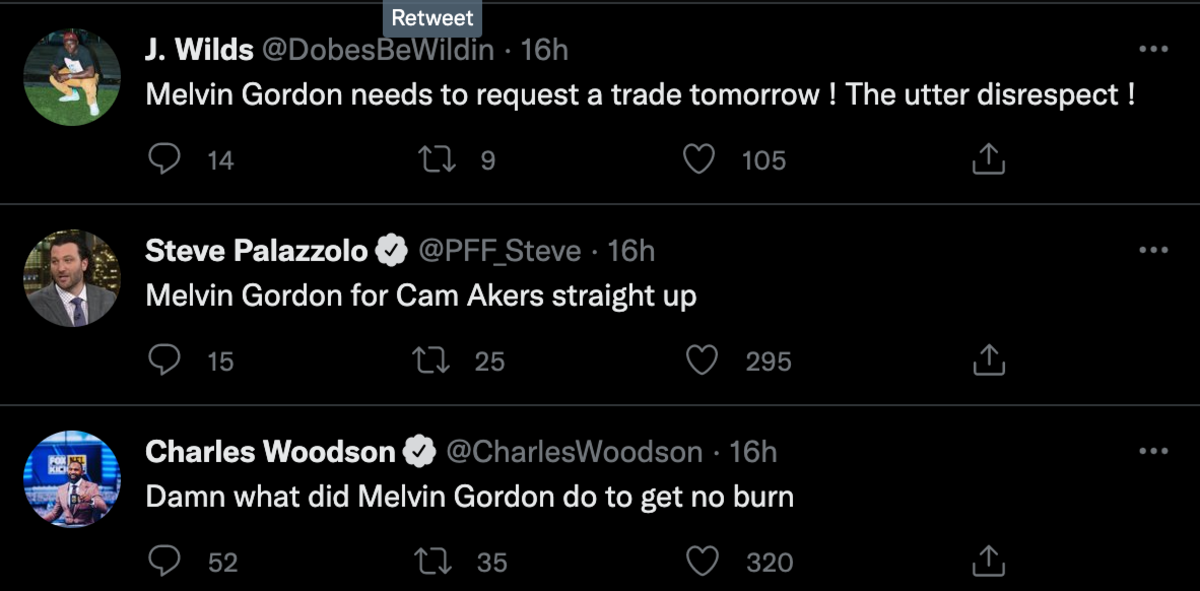 Melvin Gordon ‘Likes’ Tweets About Trade From Broncos