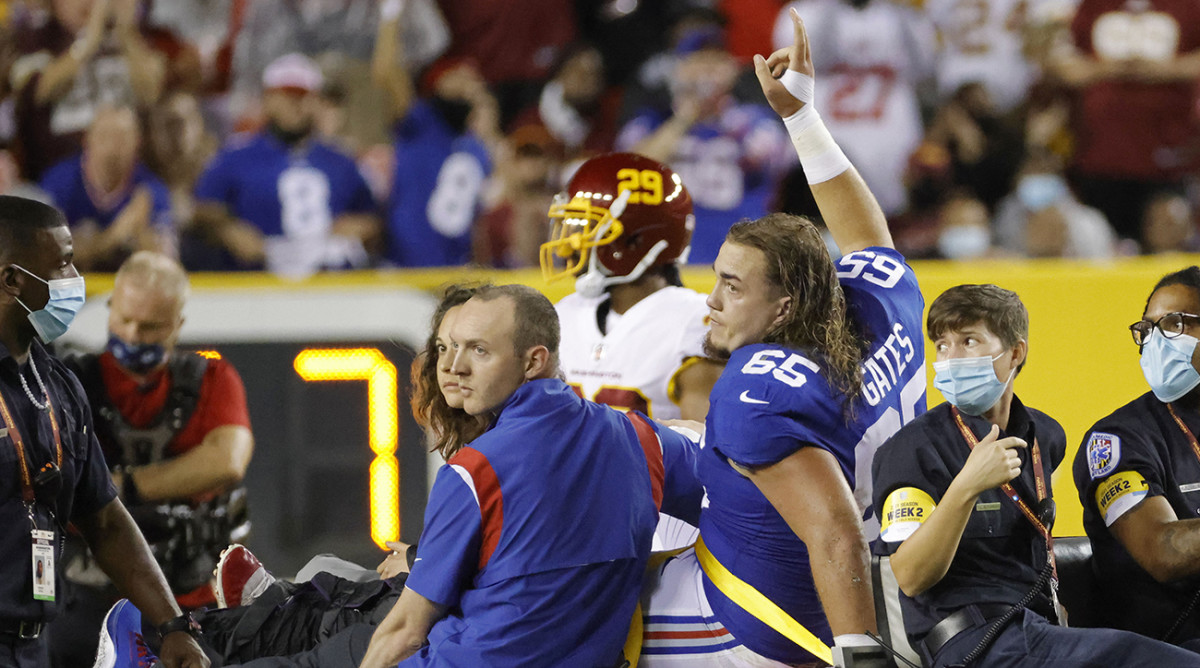 Report: Giants’ Nick Gates Activated After Gruesome Leg Injury