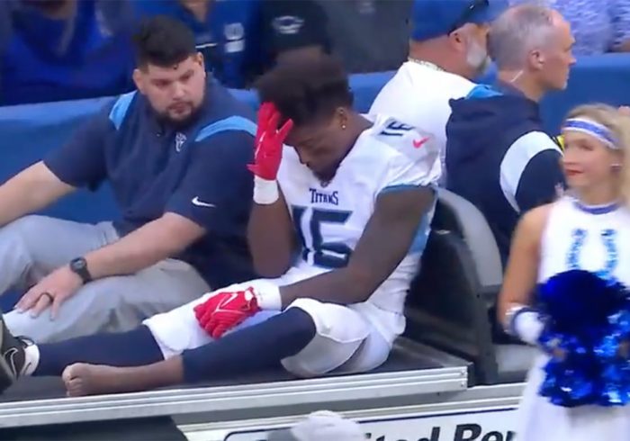 Titans Wide Receiver Treylon Burks Carted Off the Field vs. Colts