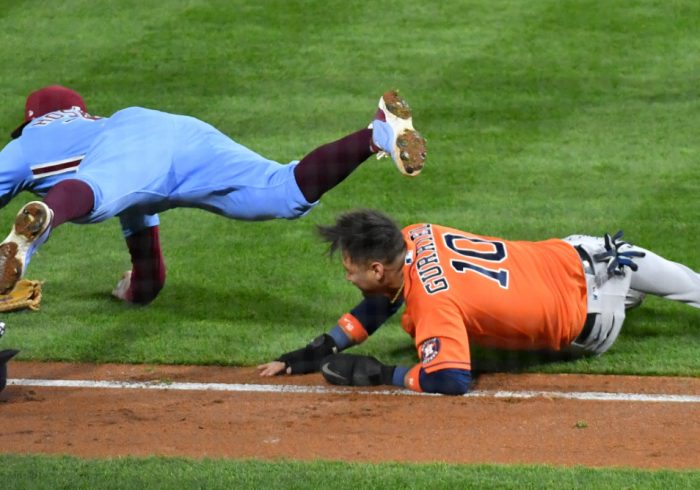 Astros’ Gurriel Takes Knee to Head During Rundown in Game 5