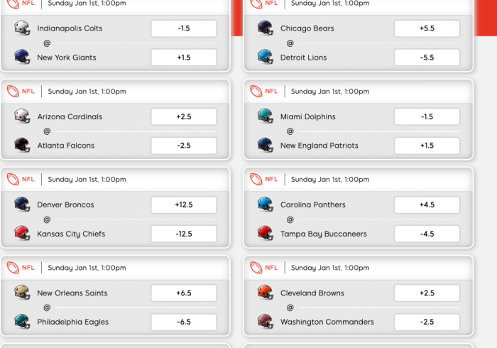 NFL Week 17 Betting Guide: Odds, Matchups and Spreads