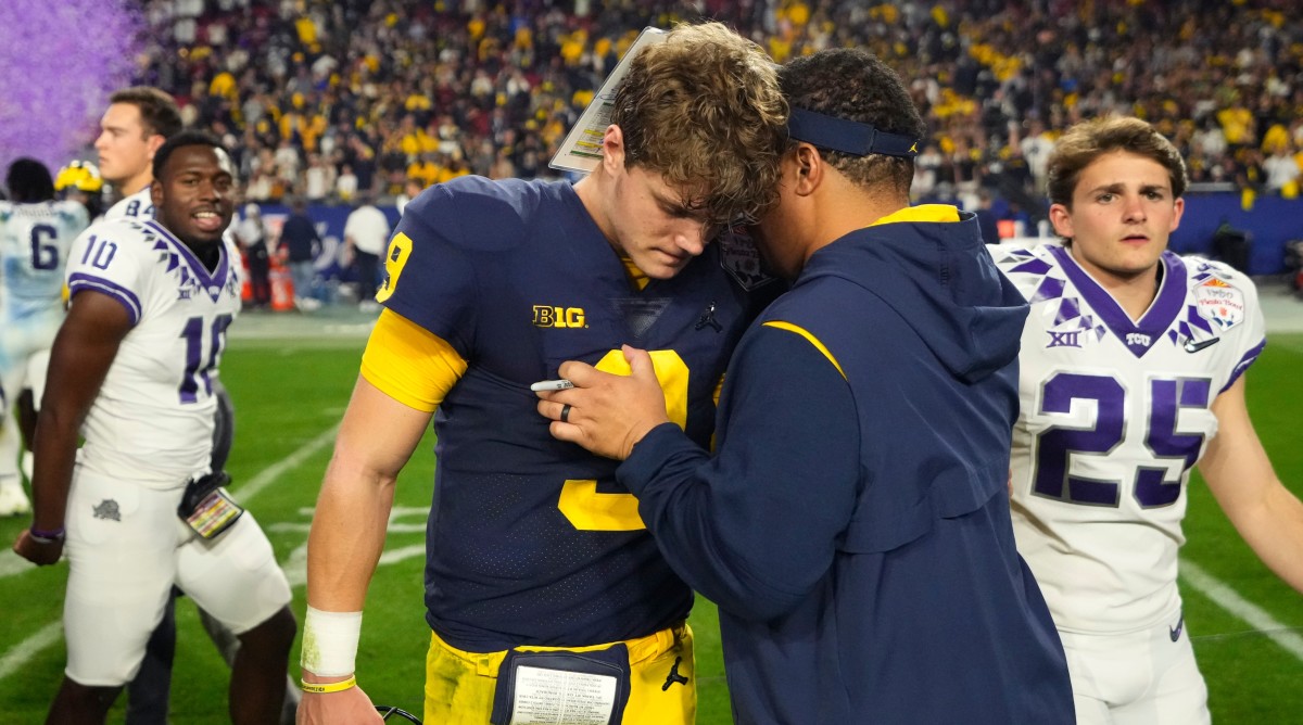 Photo of Michigan’s J.J. McCarthy Watching TCU Celebrate Goes Viral