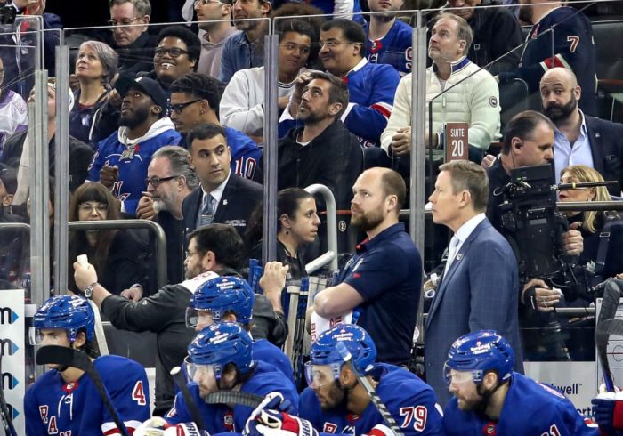 Rodgers Feted by Fans at MSG During Rangers’ Playoff Game