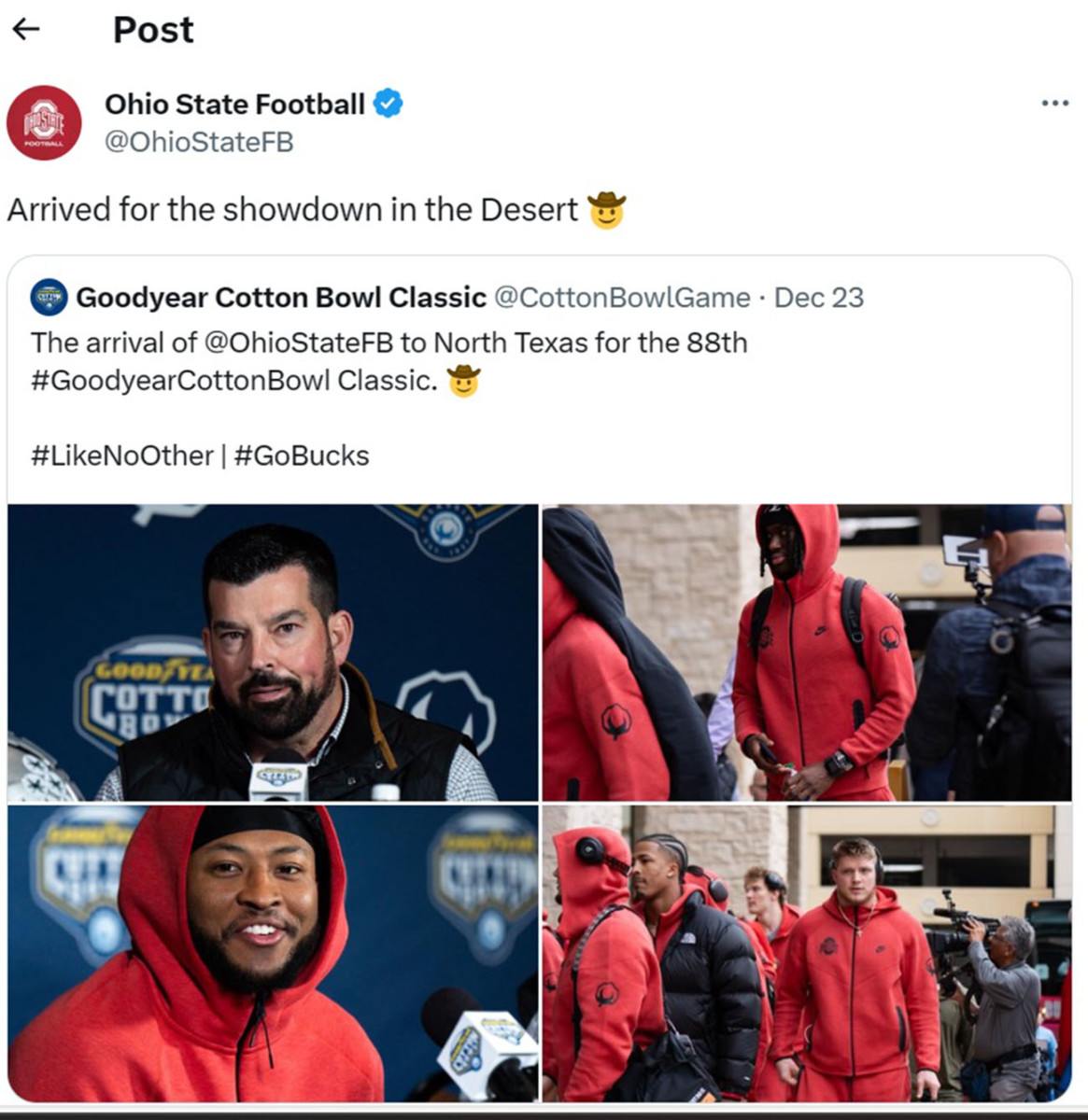 College Football Fans Roast Ohio State for Thinking Cotton Bowl Is in âDesertâ