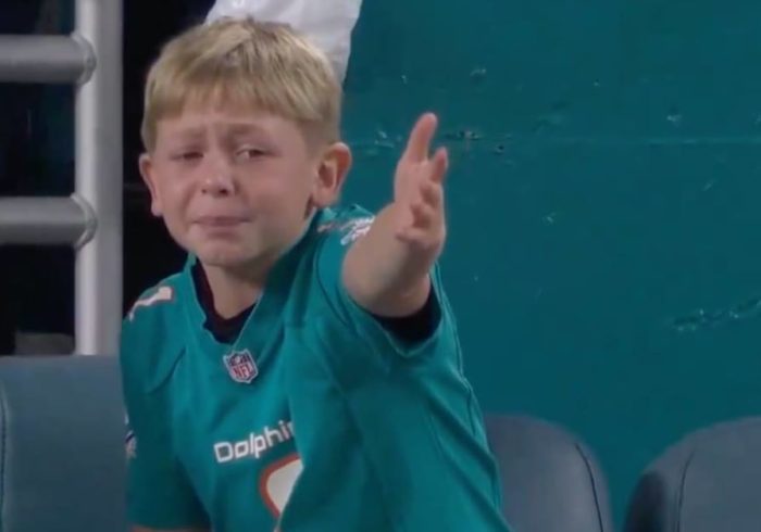 Young Dolphins Fan Was in Utter Disbelief Over Red Zone Penalty vs. Cowboys