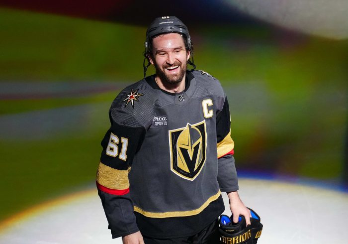 Mark Stone's Wife Poses With Jersey Referencing Golden Knights Star's Roster Status