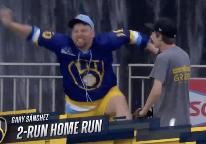 Brewers Fan Has Intensely Excited Reaction After Catching Gary Sanchez Home Run