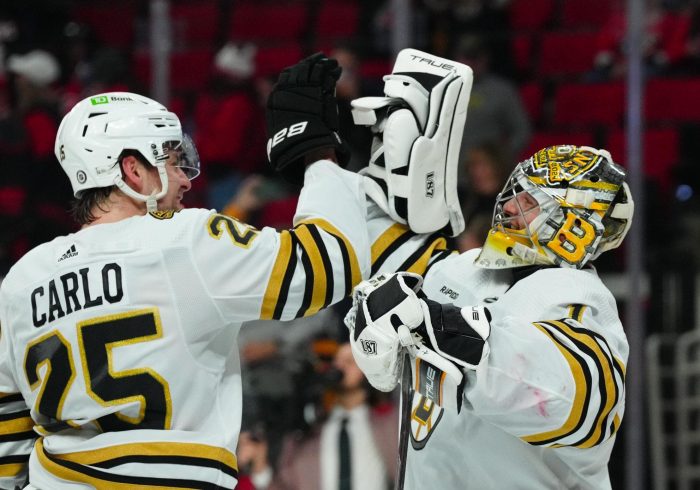 Bruins' Brandon Carlo Scores Huge Playoff Goal Just Hours After Wife Gives Birth