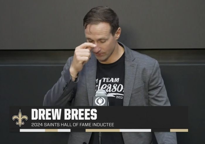 Drew Brees Emotionally Talks About Saints Teammates During Hall of Fame Announcement