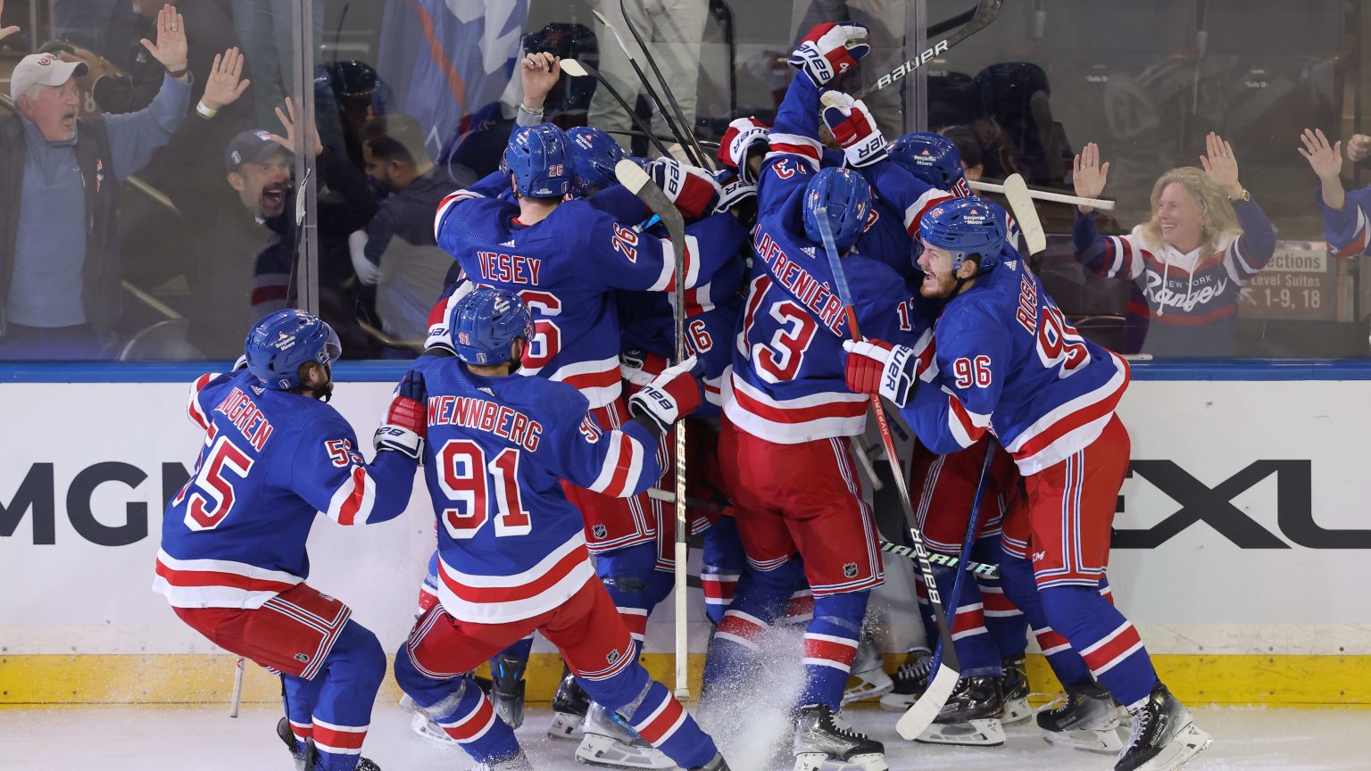 Photo Of Rangers' Celebration After OT Winner Vs. Hurricanes Is ...