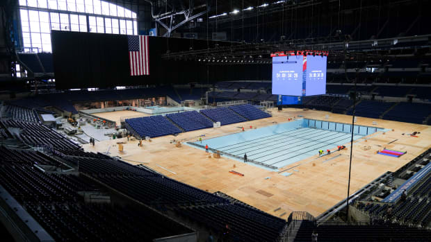 How an NFL Stadium Transformed into a Swimming Pool for U.S. Olympic Trials