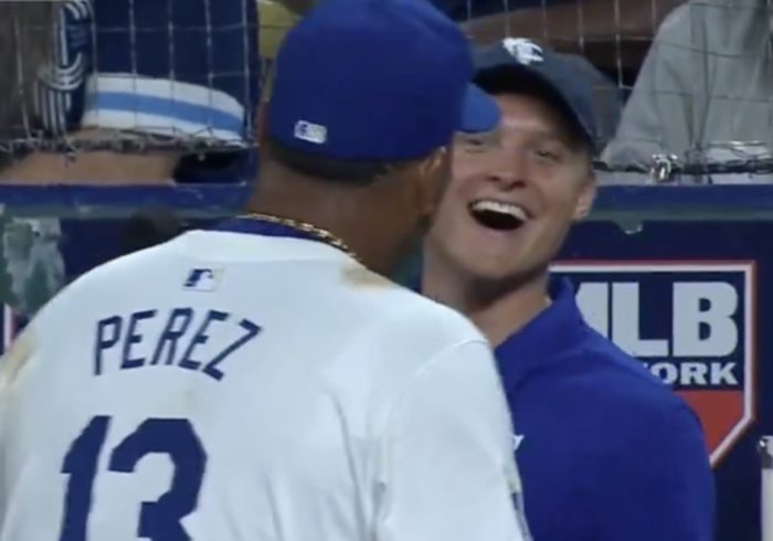 Mics Caught Salvador Perez Joking With Cameraman During Royals-Yankees Game